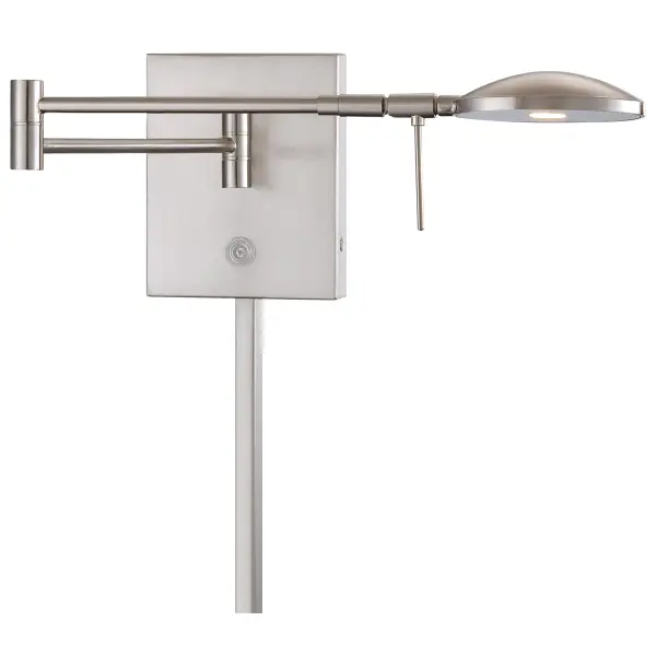 This transitional swing arm wall lamp combines functionality with style, featuring energy-efficient LED lighting and a brushed nickel finish. Perfect for bedside reading or task lighting in home offices.