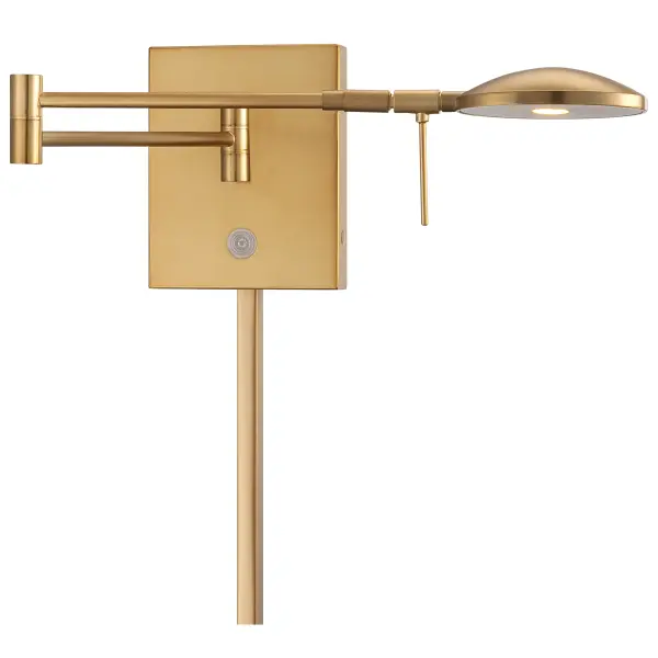 This LED swing arm wall lamp combines classic styling with modern efficiency. The adjustable arm and warm Honey Gold finish make it ideal for bedside reading or focused task lighting in home offices and libraries.