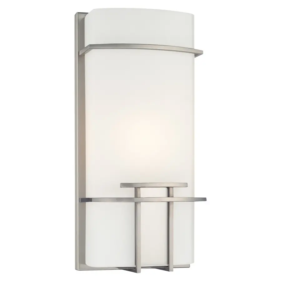 Brushed Nickel Glass Wall Sconce
