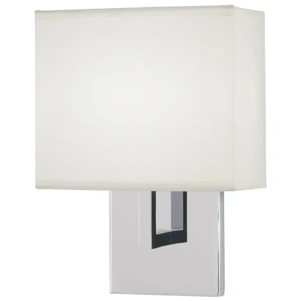 This compact wall sconce combines modern chrome finish with a soft white fabric shade, delivering 639 lumens of warm, dimmable LED light. ADA-compliant design makes it ideal for accessible bathrooms and hallways.