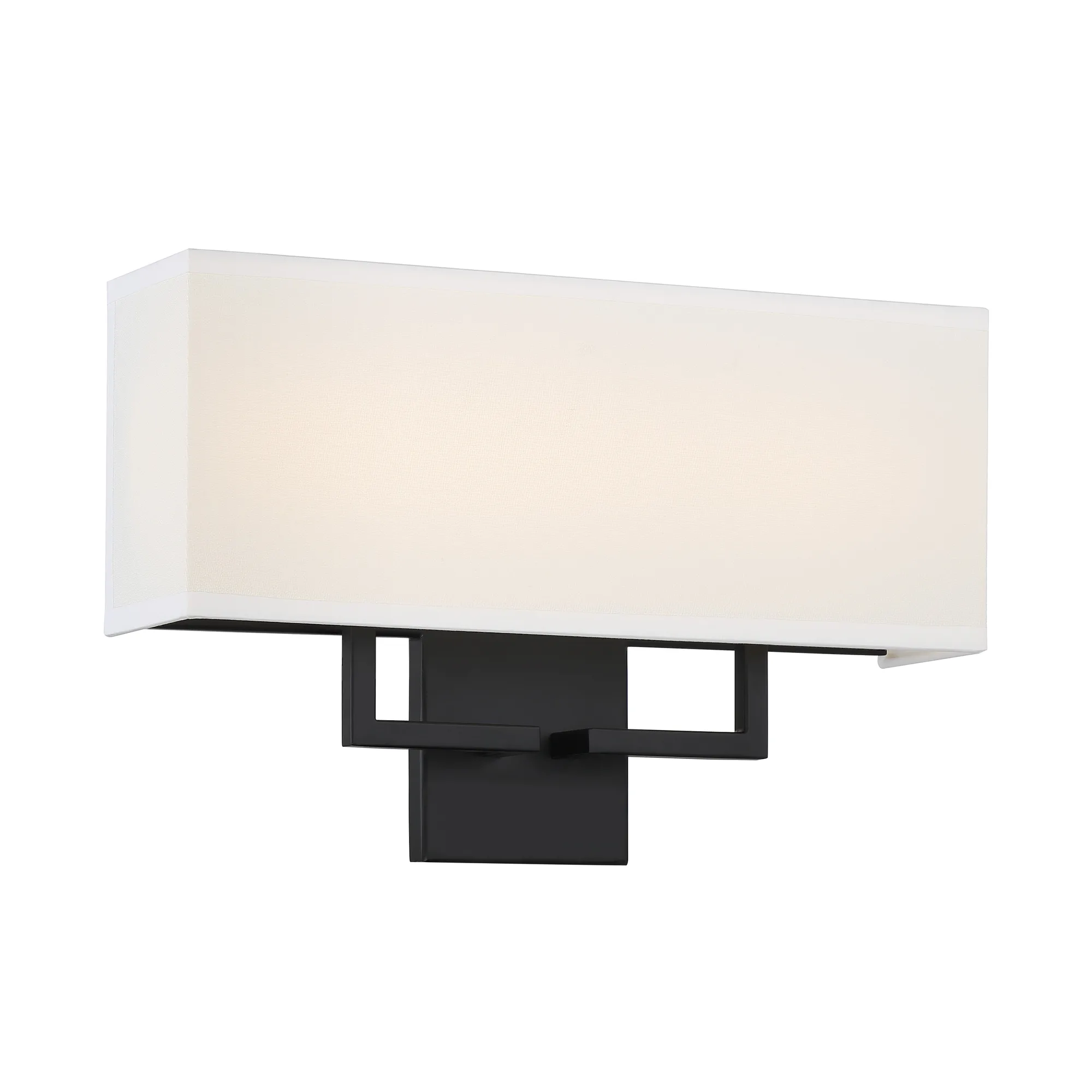 Modern LED Wall Sconce with Off White Linen Shade