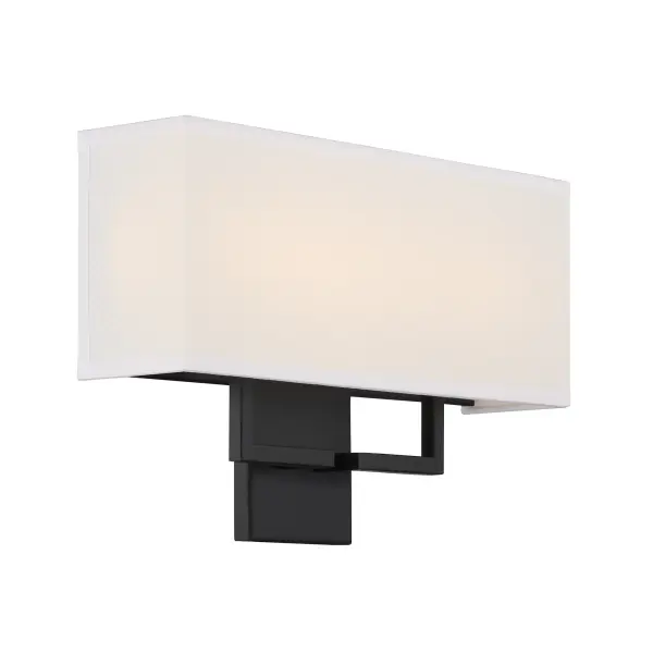 Modern LED Wall Sconce with Off White Linen Shade - Image 4