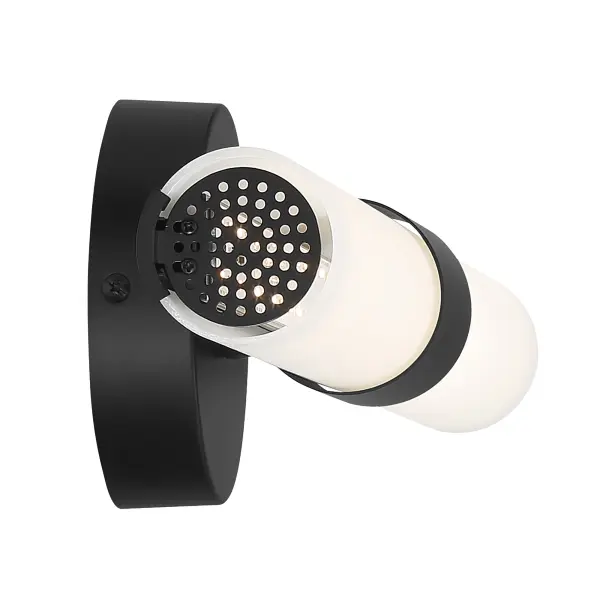 The Saber II delivers modern sophistication with its clean horizontal profile and coal black finish. Integrated LED technology provides bright, energy-efficient illumination with excellent color rendering for bathrooms and hallways. - alternate view