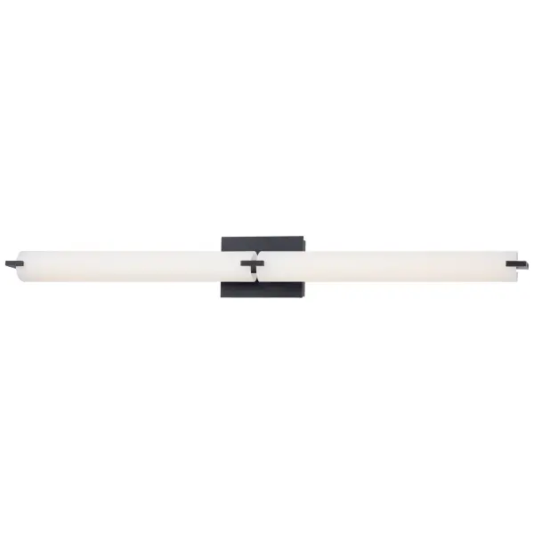 The Tube LED Bath Light combines modern linear design with transitional warmth through its Dark Restoration Bronze finish. At nearly 40 inches wide, it provides excellent illumination with 3,548 lumens and exceptional color rendering.