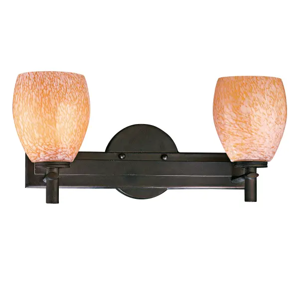 2 Light Bath with Carmel Art Glass