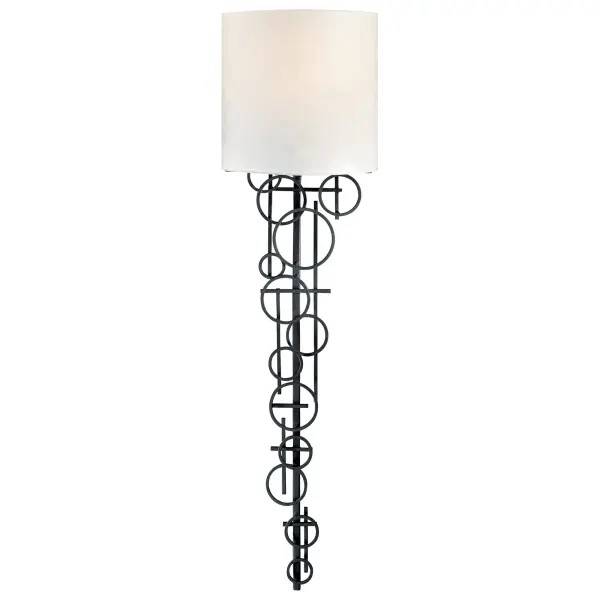This versatile wall sconce combines a sophisticated Sand Coal Black finish with a soft linen shade, creating warm ambient lighting. At 30 inches tall, it makes a statement while maintaining refined proportions.