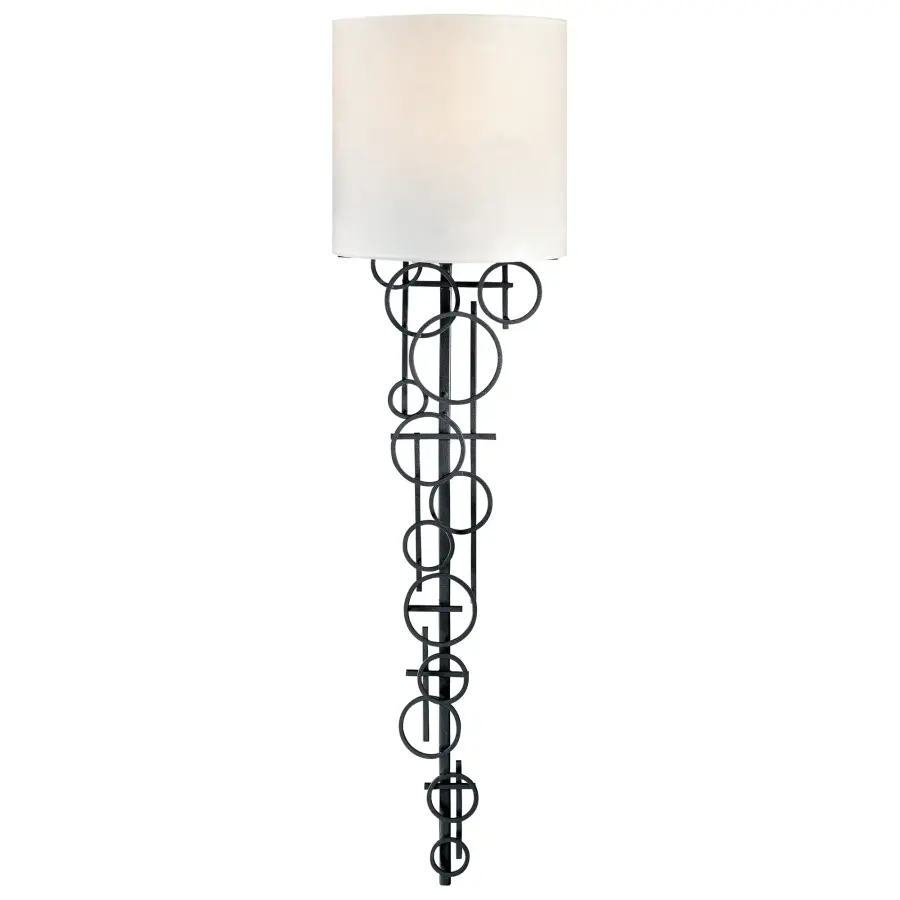 Sand Coal Black Wall Sconce with Linen Shade