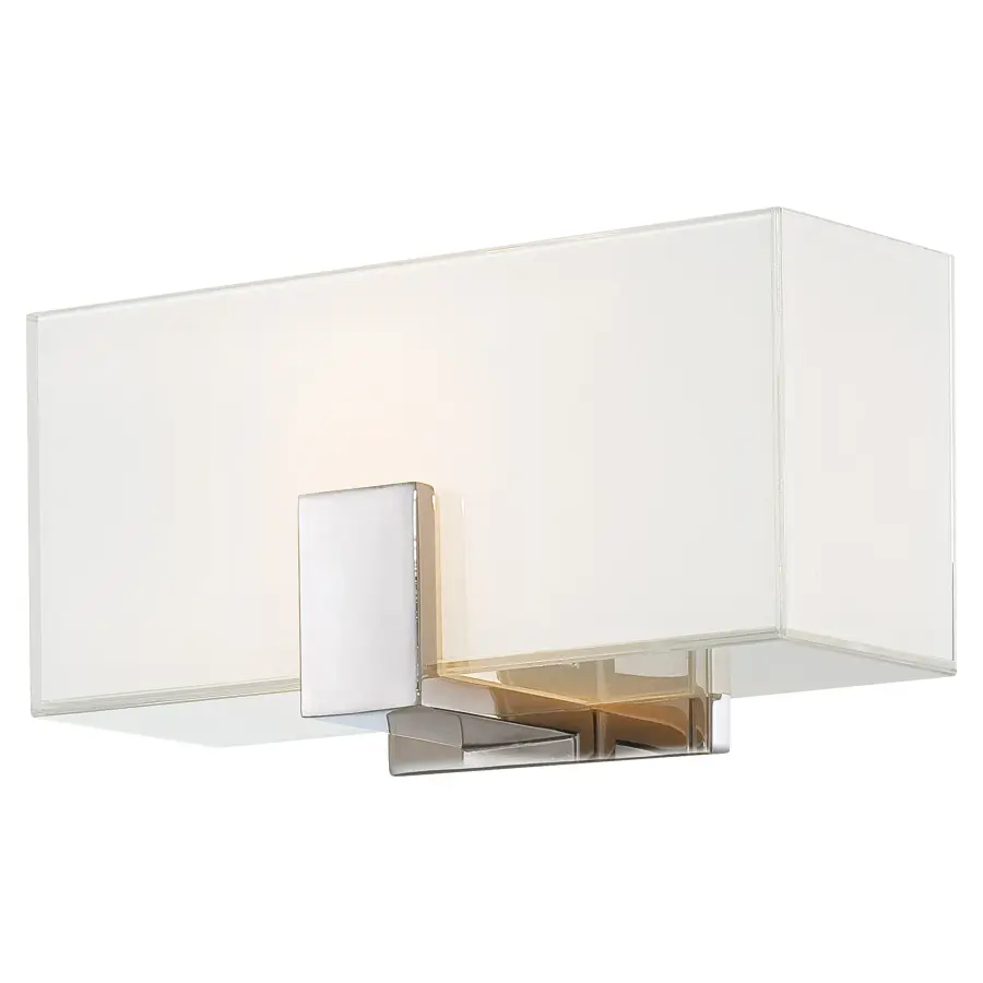 Polished Nickel Wall Sconce with Mitered Glass
