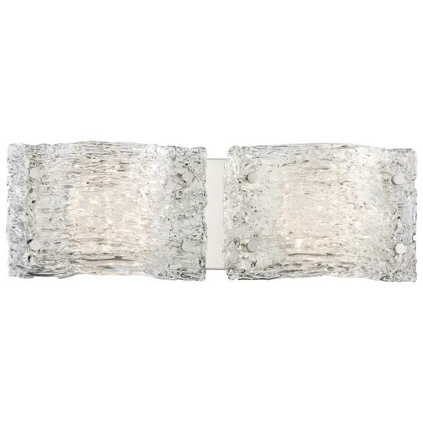 The Forest Ice LED Bath Light combines transitional styling with modern LED efficiency. Its chrome finish and clear artisan glass create a sophisticated look while delivering 1629 lumens of high-CRI light perfect for grooming tasks.