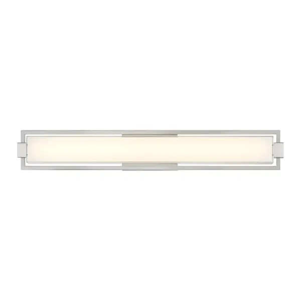 The Opening Act 31" LED bath light delivers exceptional illumination with 3,318 lumens and a 92 CRI for accurate color rendering. Its brushed nickel finish and frosted glass create a clean, modern aesthetic perfect for contemporary bathrooms. - alternate view