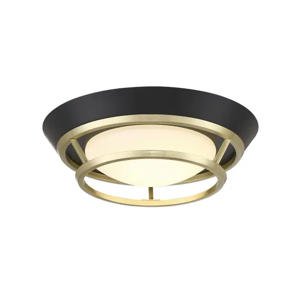 Beam Me Up! 11" LED Flush Mount in Coal and Satin Brass - Image 1