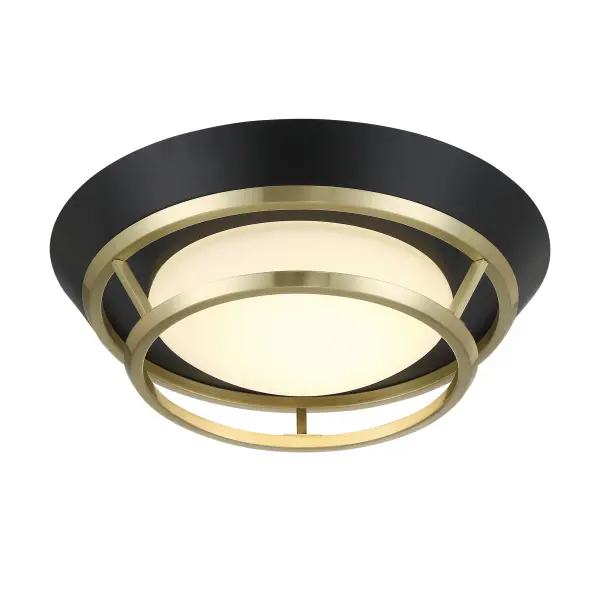 Beam Me Up! 11" LED Flush Mount in Coal and Satin Brass - Image 3