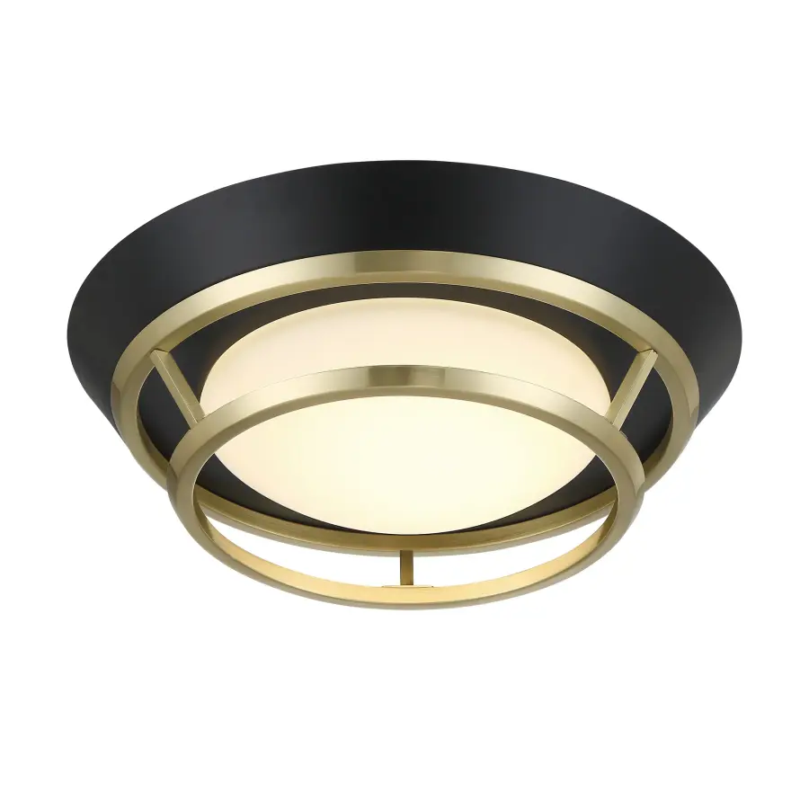 Beam Me Up! 11" LED Flush Mount in Coal and Satin Brass - Image 3