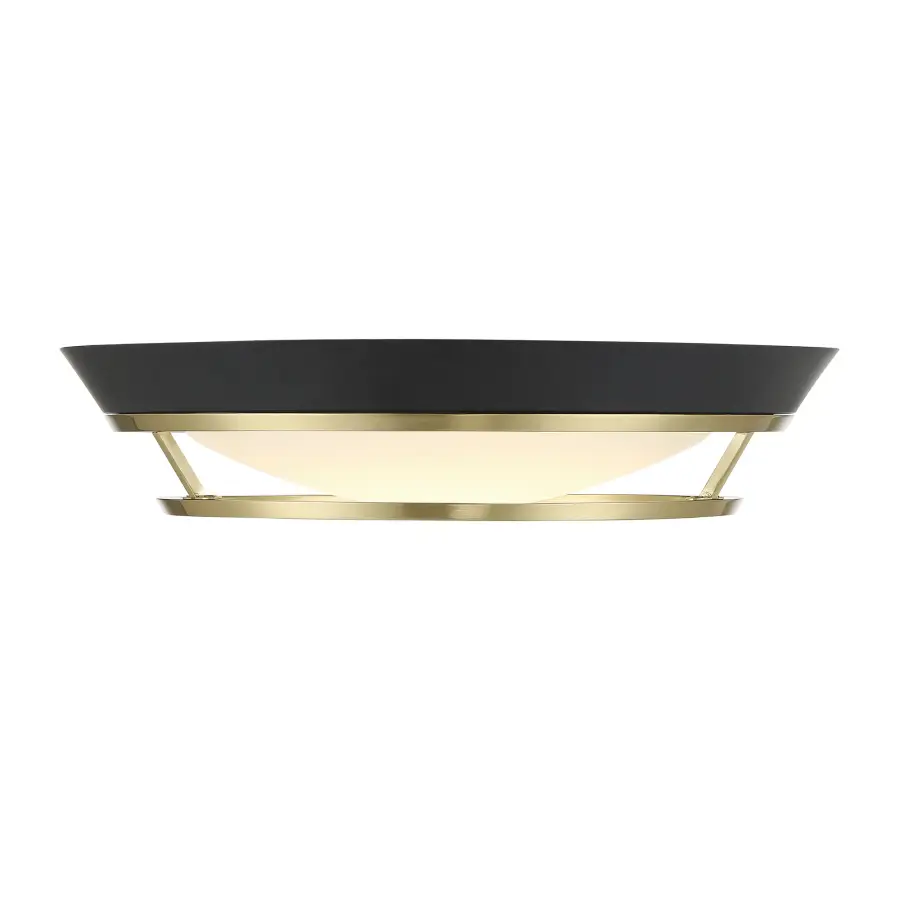 Beam Me Up! 14" LED Flush Mount in Coal Black and Satin Brass - Image 2