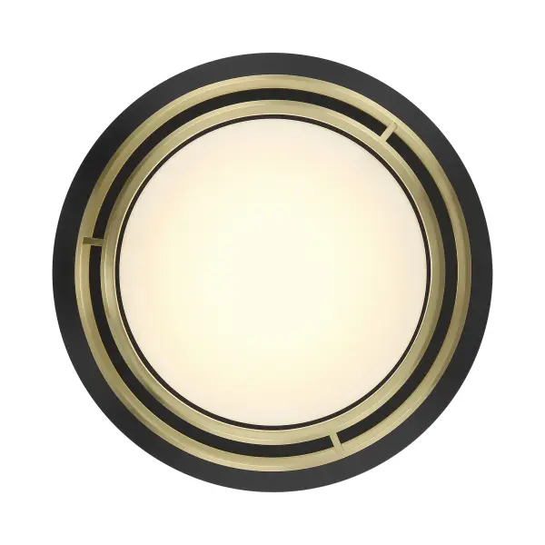 Beam Me Up! 14" LED Flush Mount in Coal Black and Satin Brass - Image 6