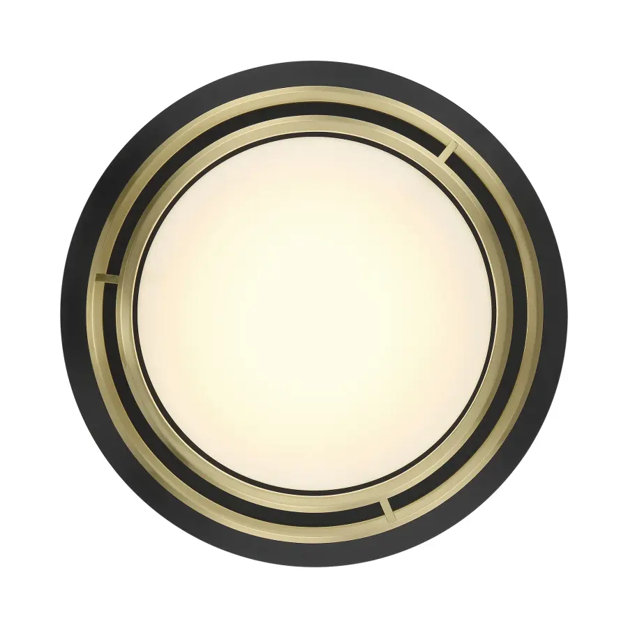 Beam Me Up! 14" LED Flush Mount in Coal Black and Satin Brass - Image 6