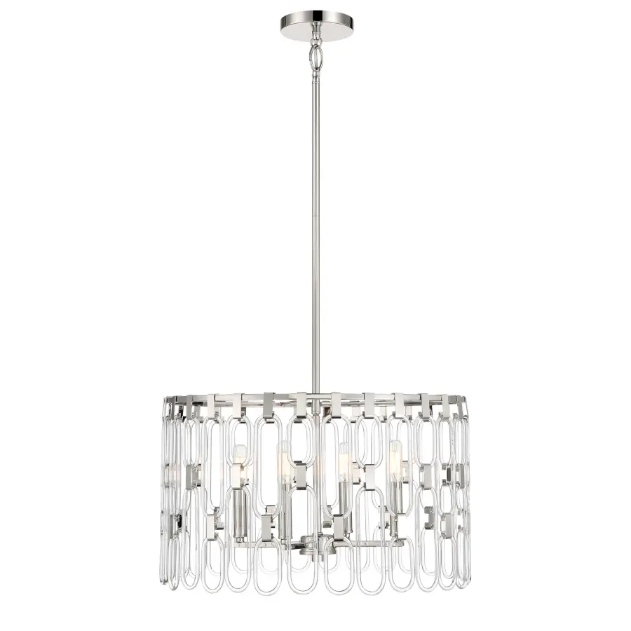 Charming 4-Light Pendant/Semi-Flush in Polished Nickel - Image 2