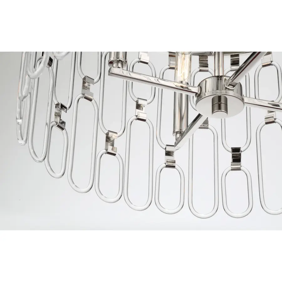 Charming 4-Light Pendant/Semi-Flush in Polished Nickel - Image 4
