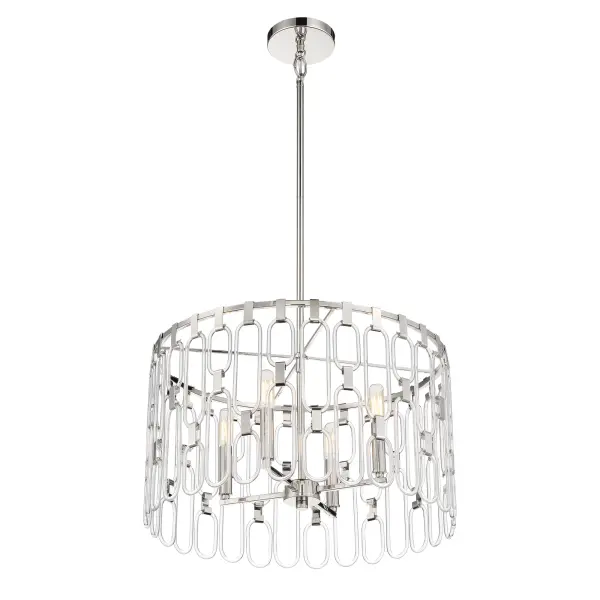 Charming 4-Light Pendant/Semi-Flush in Polished Nickel - Image 5