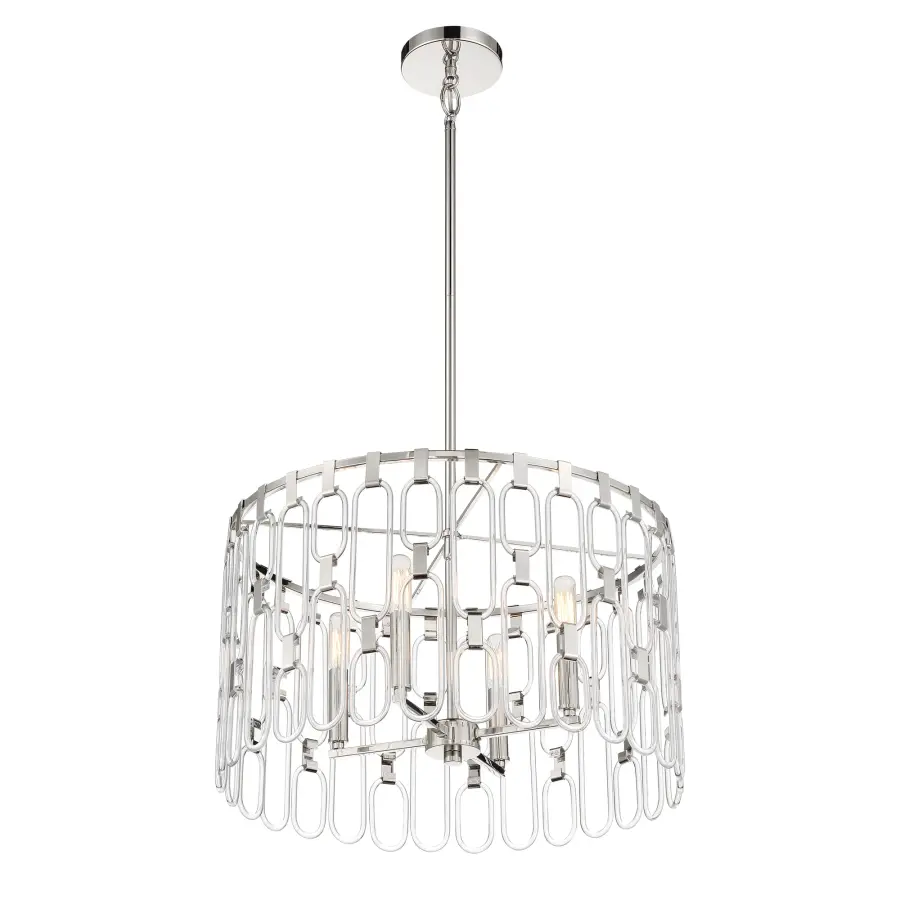 Charming 4-Light Pendant/Semi-Flush in Polished Nickel - Image 5