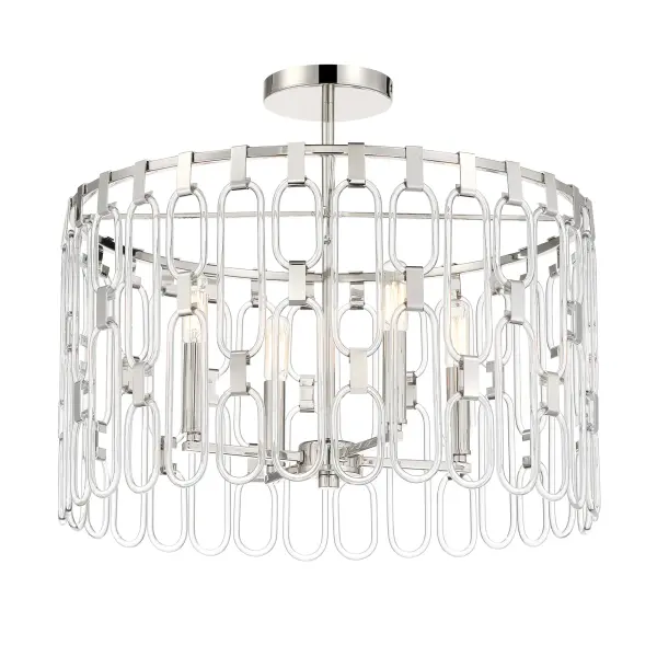 Charming 4-Light Pendant/Semi-Flush in Polished Nickel - Image 7
