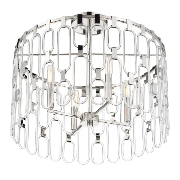 Charming 4-Light Pendant/Semi-Flush in Polished Nickel - Image 8