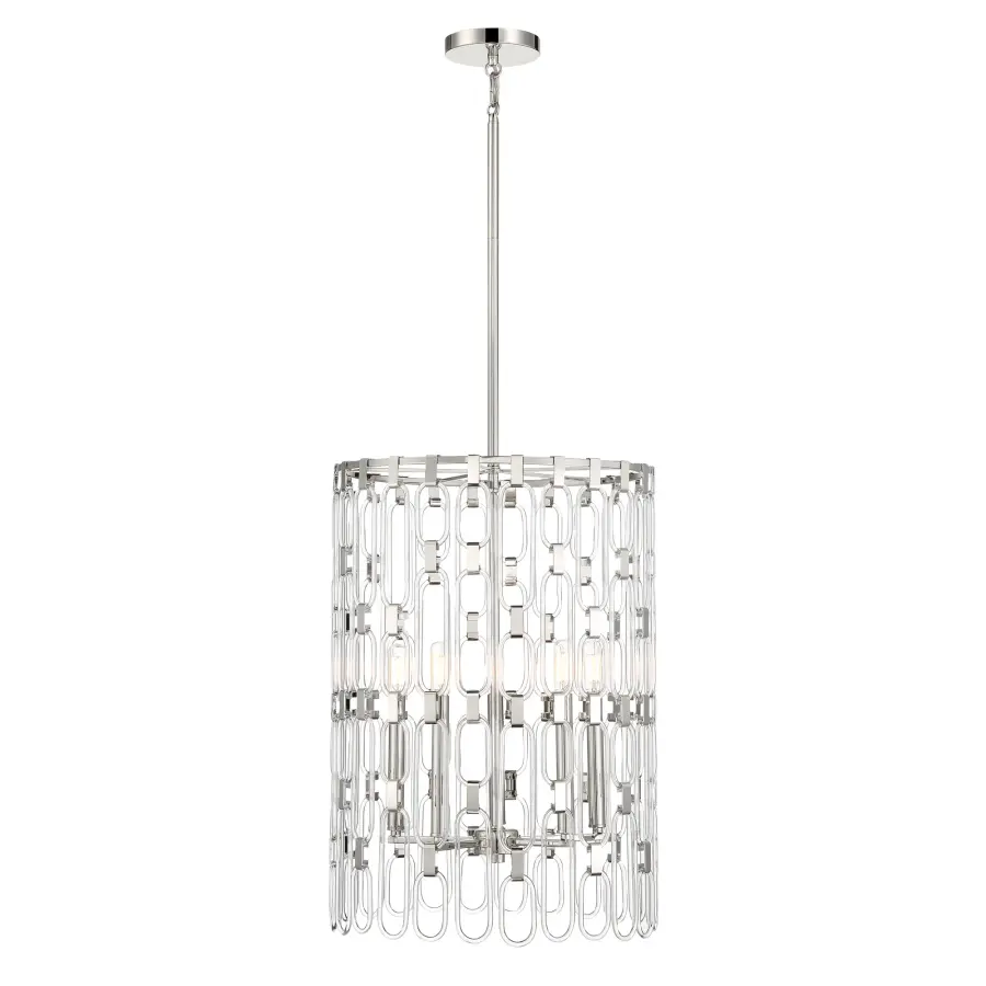 Charming 5-Light Pendant in Polished Nickel - Image 2