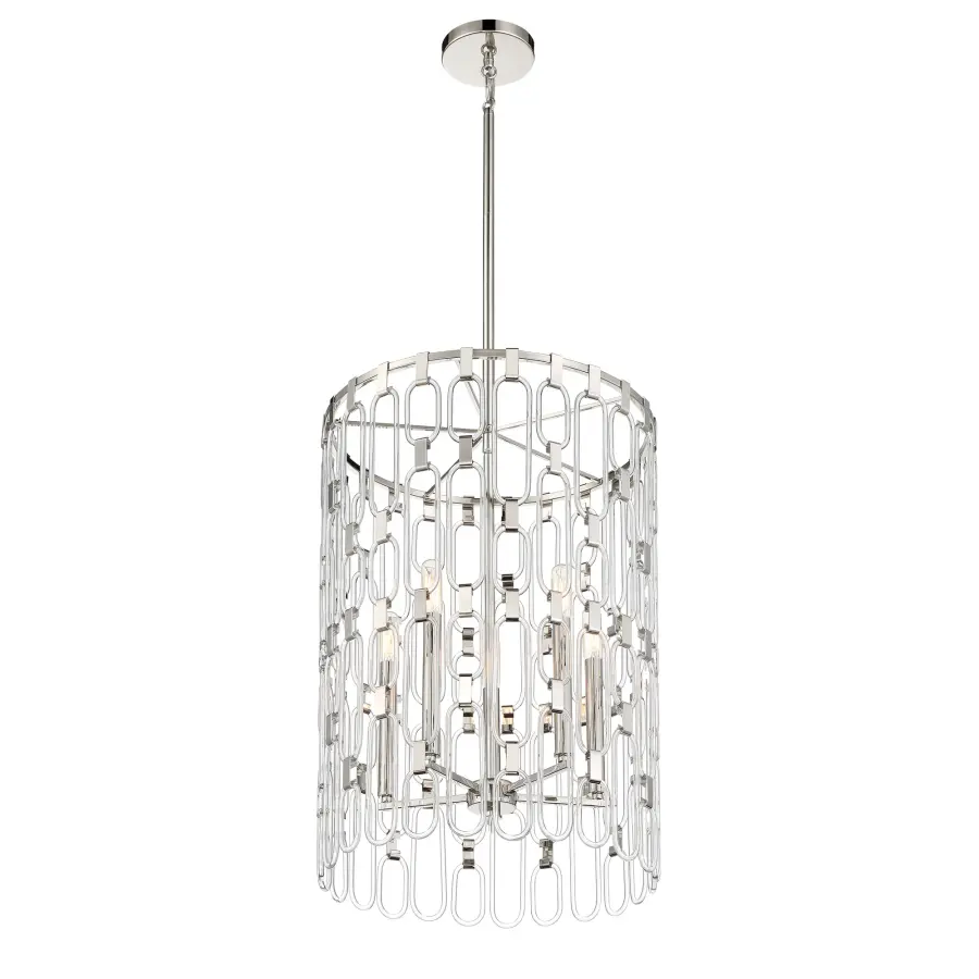 Charming 5-Light Pendant in Polished Nickel - Image 5