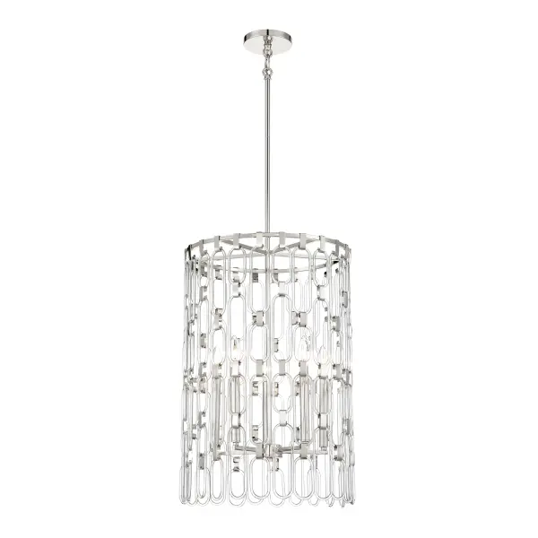 Charming 5-Light Pendant in Polished Nickel - Image 6