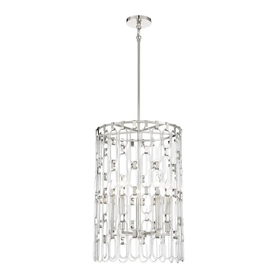 Charming 5-Light Pendant in Polished Nickel - Image 6