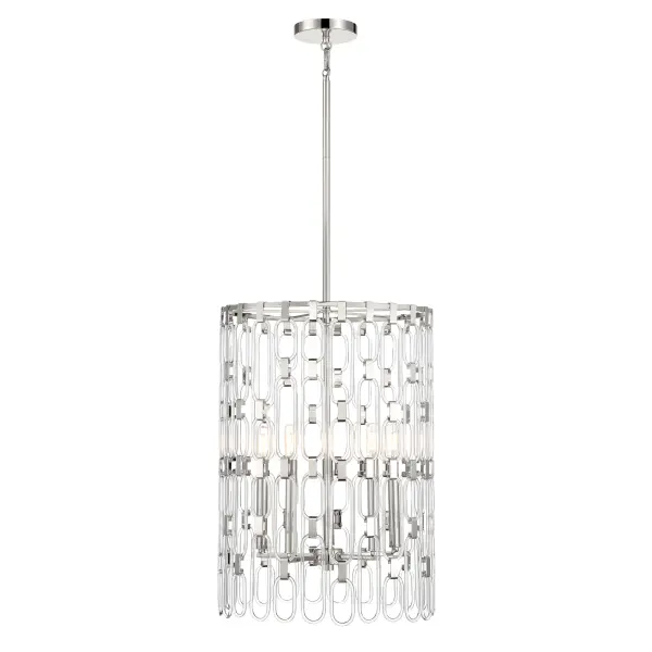Charming 5-Light Pendant in Polished Nickel - Image 8