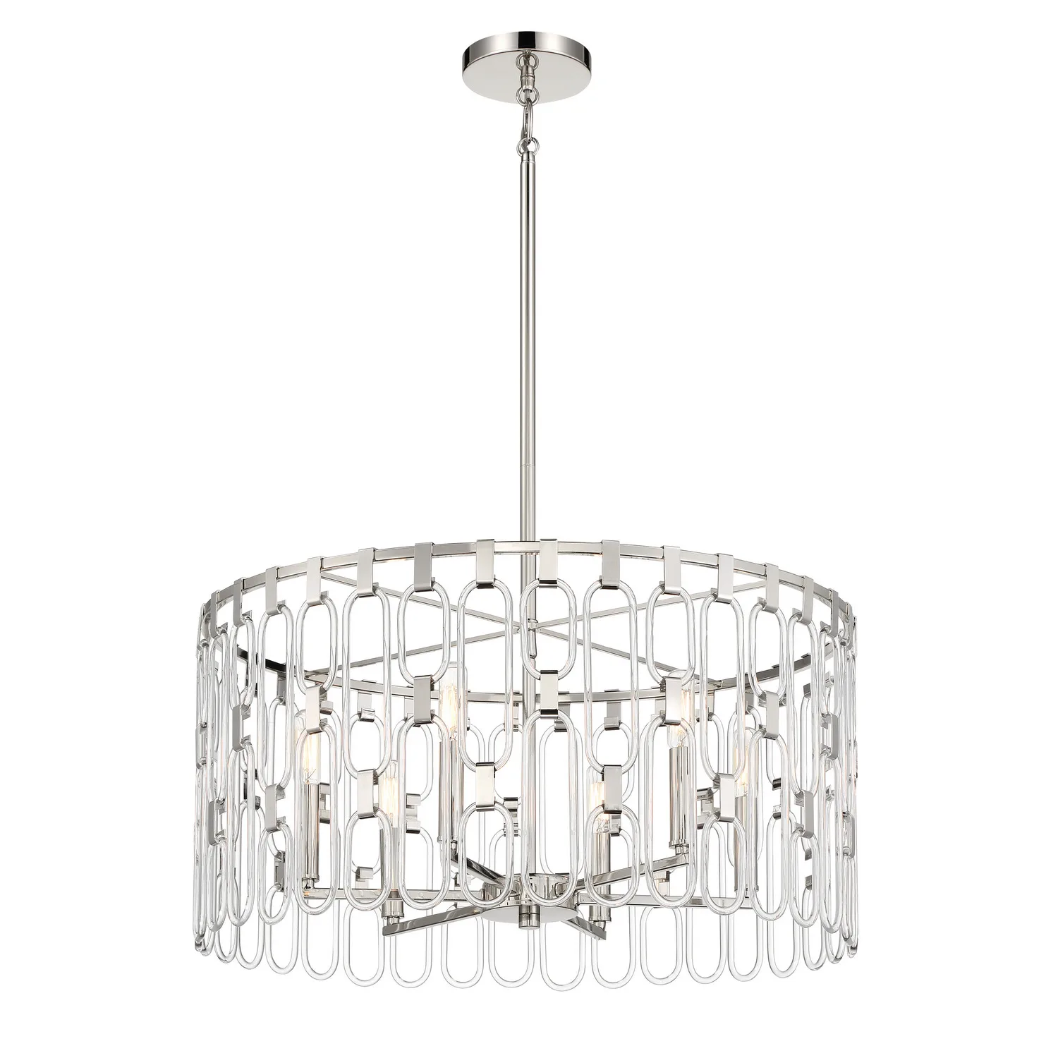 Charming 6-Light Pendant in Polished Nickel