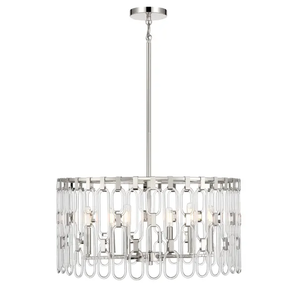 Charming 6-Light Pendant in Polished Nickel - Image 2