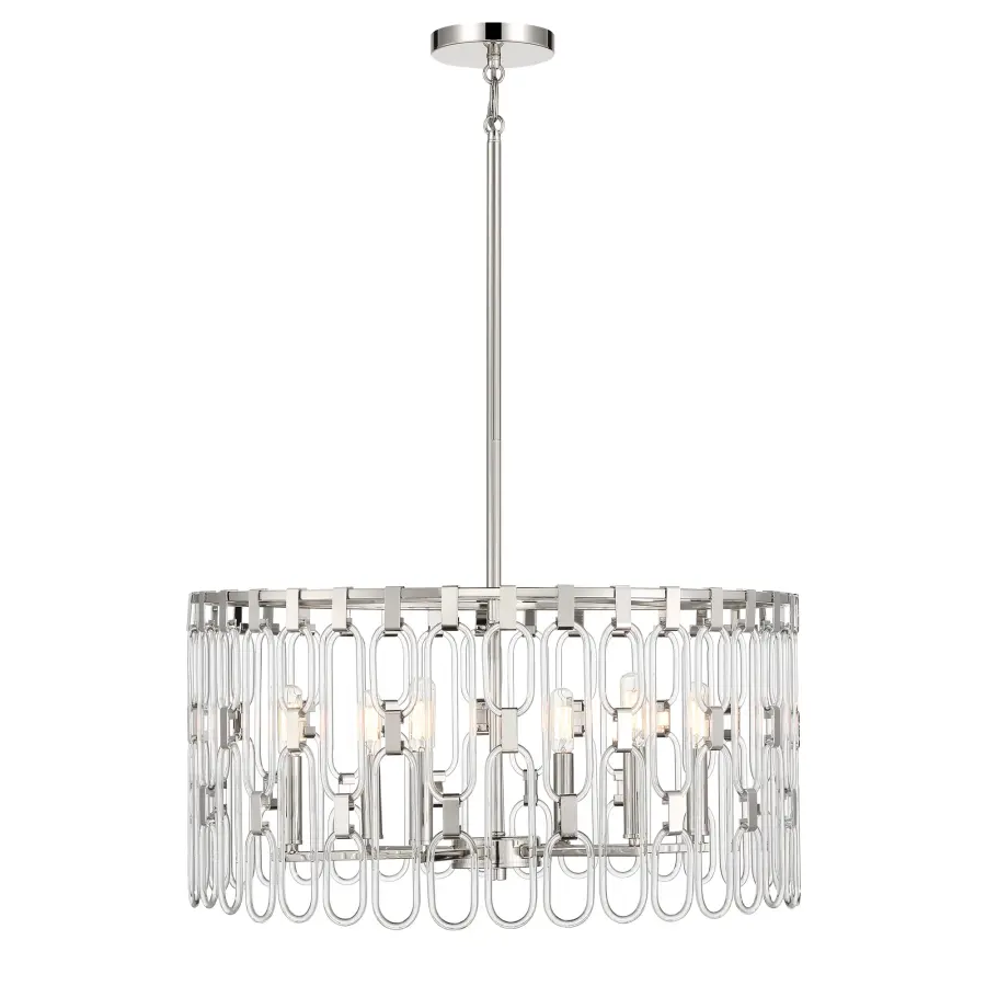 Charming 6-Light Pendant in Polished Nickel - Image 2