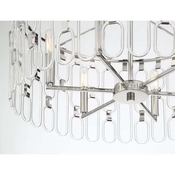 Charming 6-Light Pendant in Polished Nickel - Image 4