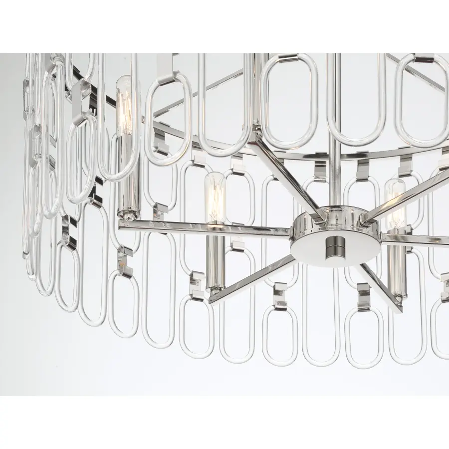 Charming 6-Light Pendant in Polished Nickel - Image 4