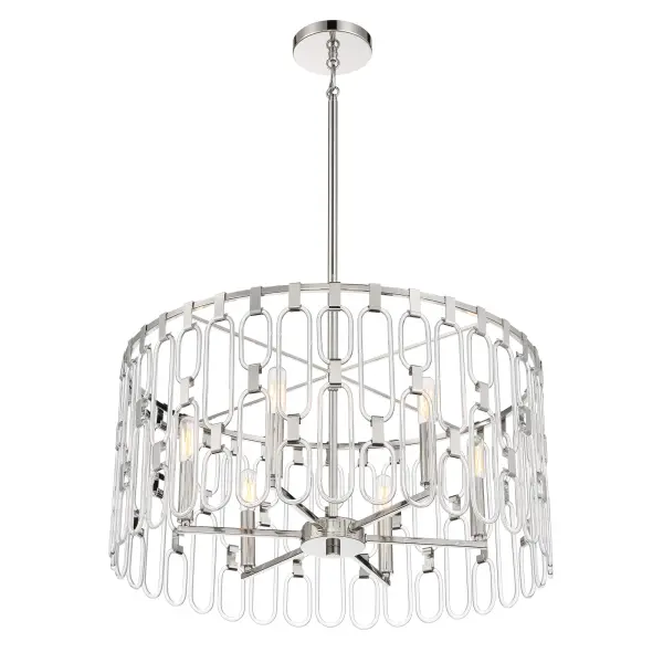 Charming 6-Light Pendant in Polished Nickel - Image 5