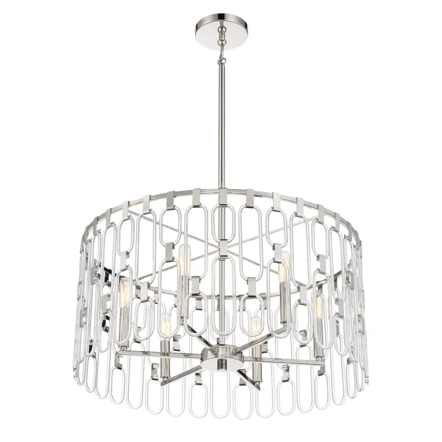 Charming 6-Light Pendant in Polished Nickel - Image 5