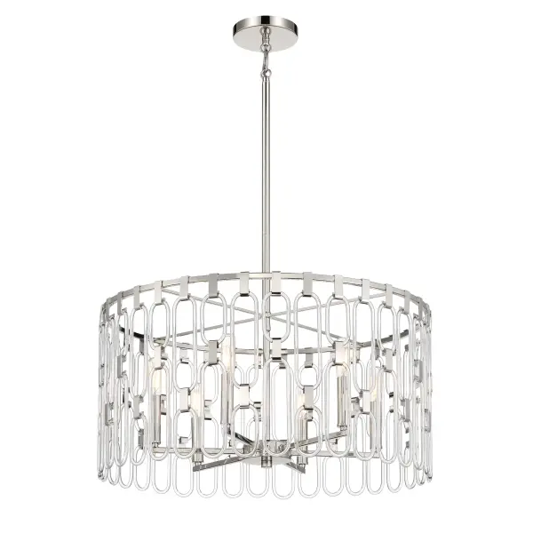 Charming 6-Light Pendant in Polished Nickel - Image 6