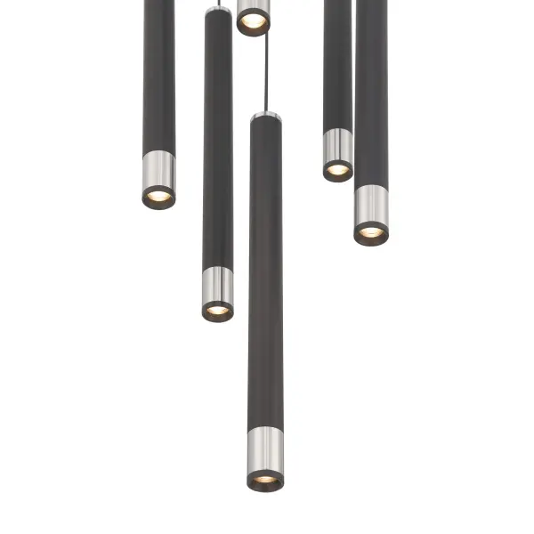 The Wand pendant combines contemporary design with exceptional LED performance. Its compact 9.75-inch profile houses 6 integrated LED lights delivering 2,187 lumens with a remarkable 98 CRI for true color rendering. - alternate view
