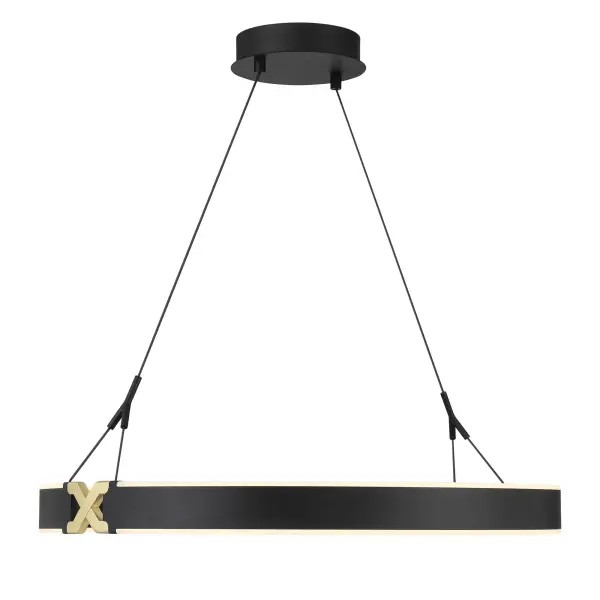 The Recovery X pendant combines industrial-modern aesthetics with premium LED technology. Its 26-inch profile and mixed coal/brass finish create striking visual interest, while 2627 lumens and 93 CRI deliver exceptional illumination. - alternate view