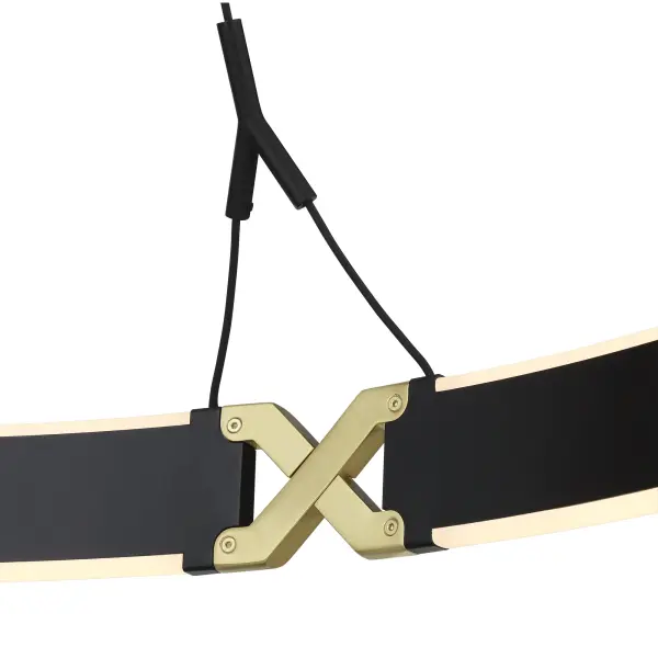 Recovery X 26" LED Pendant in Coal and Satin Brass - Image 3