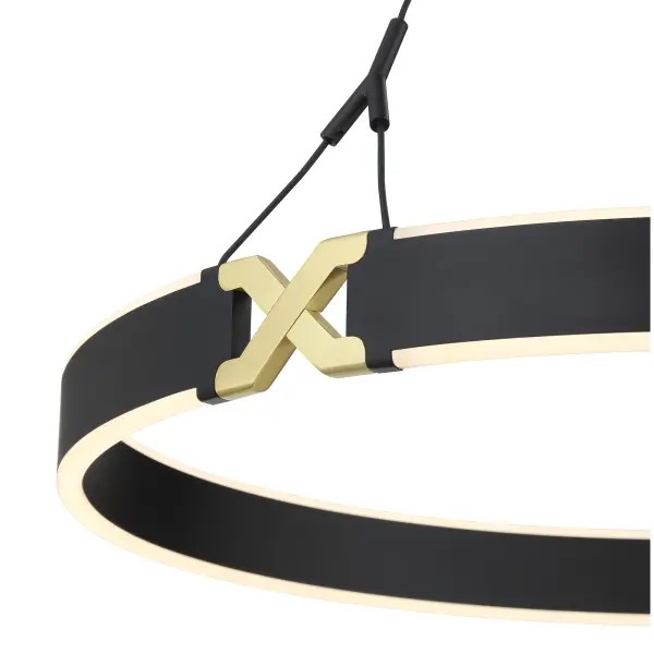 Recovery X 26" LED Pendant in Coal and Satin Brass - Image 4