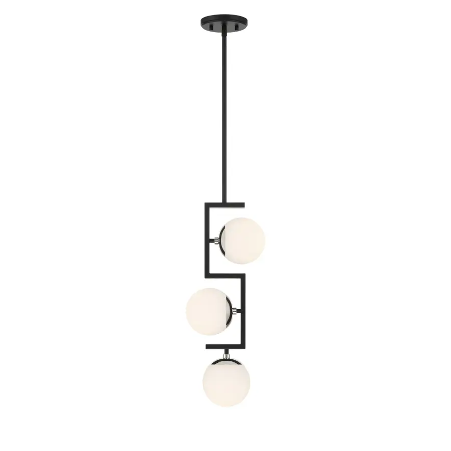Alluria II 3-Light Pendant in Coal & Polished Nickel - Image 5