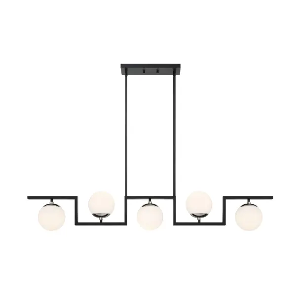 Sophisticated Linear Island Chandelier with Mixed Metal Finish - Image 2