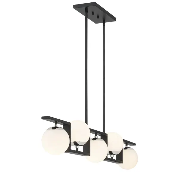 Sophisticated Linear Island Chandelier with Mixed Metal Finish - Image 5