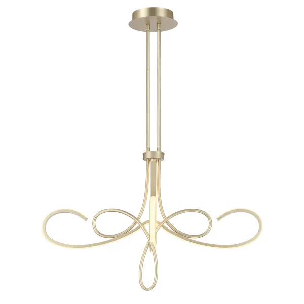 The Astor chandelier by Robin Baron combines contemporary design with energy-efficient LED technology. Its 32-inch width and soft gold finish create an elegant focal point for modern interiors. - alternate view