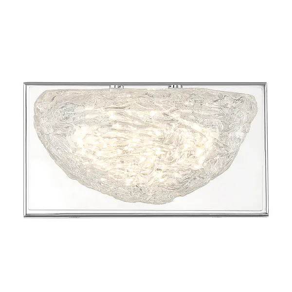 The Modern Ice LED bath light combines contemporary chrome styling with handcrafted clear glass for a sophisticated vanity solution. Energy-efficient LED technology delivers 882 lumens with excellent color rendering, while ADA compliance ensures accessibility. - alternate view