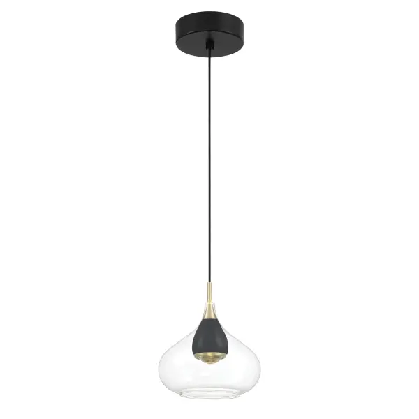 The Arabesque mini pendant combines contemporary styling with practical LED efficiency. Its compact 8-inch size and dual Coal/Brushed Gold finish make it ideal for task lighting or clustered installations.