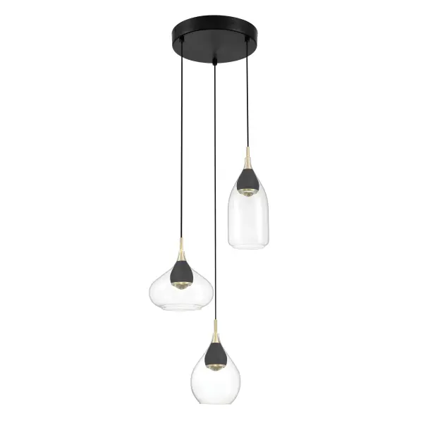 The Arabesque LED pendant combines contemporary styling with premium finishes. Its coal and brushed gold two-tone finish creates visual interest, while the 98 CRI LED delivers exceptional color accuracy. Compact at 14.25" wide, it's ideal for smaller spaces.
